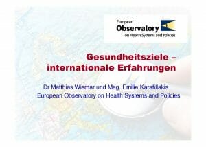 Prasentation Gesundheitsziele Internationale Erfahrungen Observatory