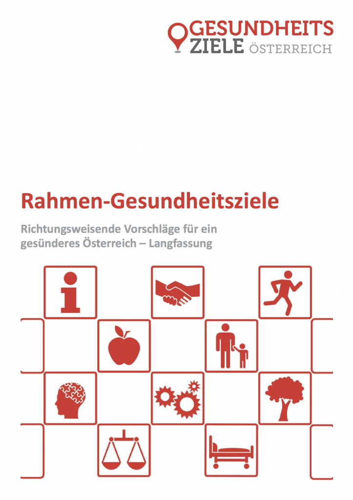 Gesundheitsziele Österreich Cover mit Symbolen