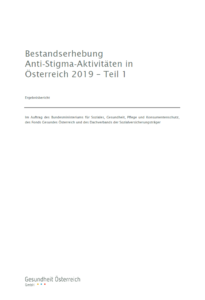 Cover Bestandserhebung Anti-Stigma-Aktivitäten in Österreich